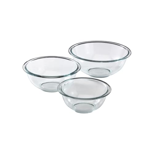 Pyrex Glass, 3-Piece, 3 PC Mixing Bowl Set