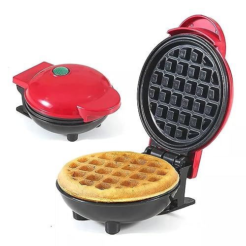 DASH Mini Waffle Maker - 4” Waffle Mold, Nonstick Waffle Iron with Quick Heat-Up, Nonstick Surface - Perfect Mini Waffle Maker for Kids and Families, Just Add Batter (Red)